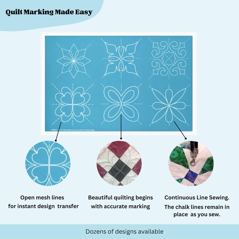 Full Line Stencil - Score of Four Motif Stencil, Continuous Line Template for Free Motion Quilting, Domestic Machine Quilting, Hand Quilting, Long-Arm Quilting (30692) - Image 3
